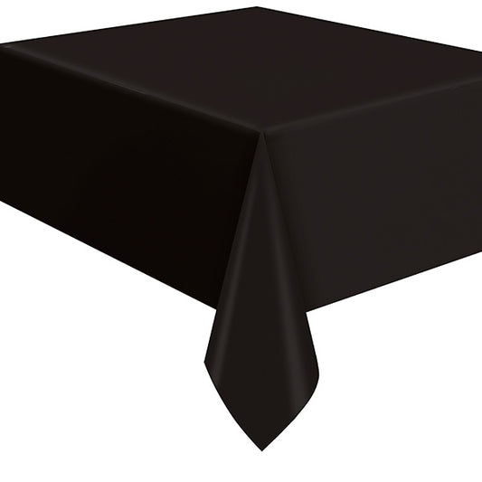 Black Flannel Backed Table Cover 54in x 108in