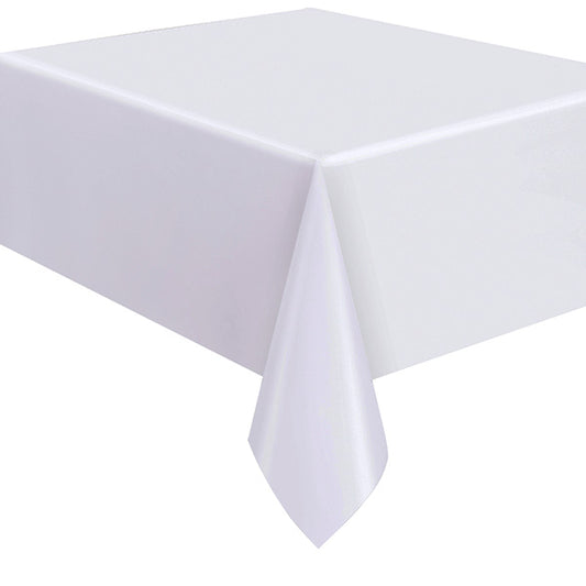 White Flannel Backed Table Cover 54in x 108in