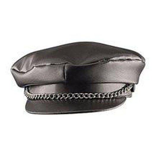 Adult Faux Leather Biker Hat