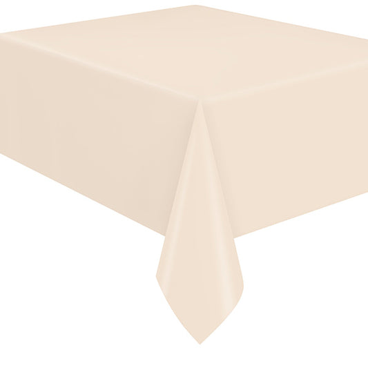 Flannel Backed Table Cover 54in x 108in - Vanilla Cream
