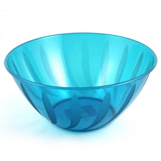 Large Caribbean Blue Plastic Swirl Bowl 164oz
