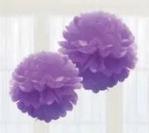 Tissue Paper Pom Poms Lavender 2ct