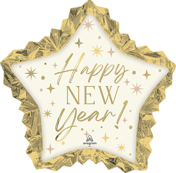 Golden Soiree New Year Star 34in Metallic Balloon