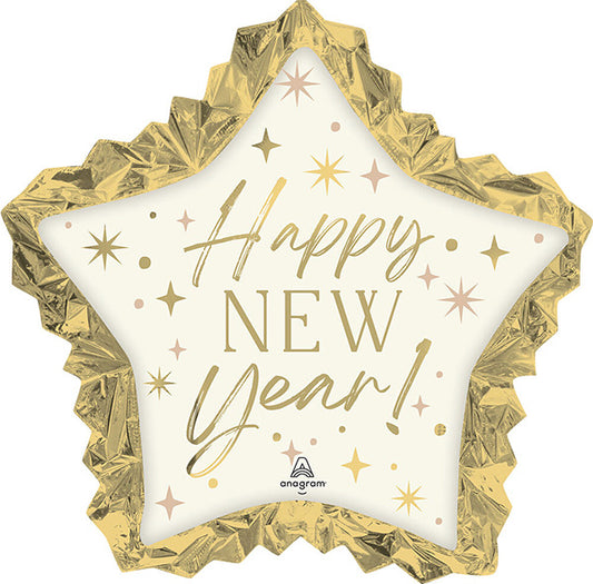 Golden Soiree New Year Star 34in Metallic Balloon
