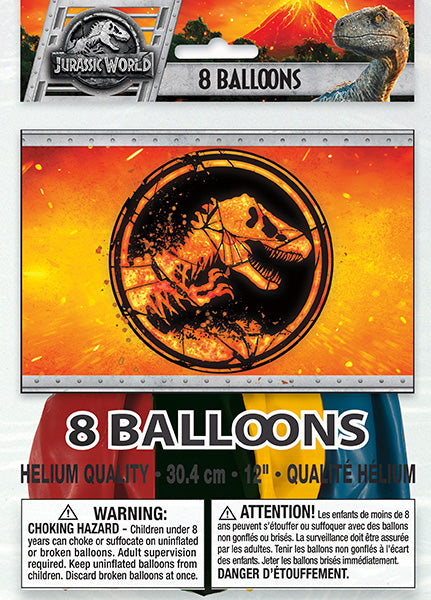 Jurassic World 12in Latex Balloons  8ct