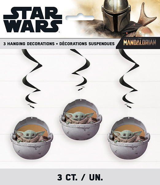 Mandalorian The Child Hanging Swirl Decorations  3ct