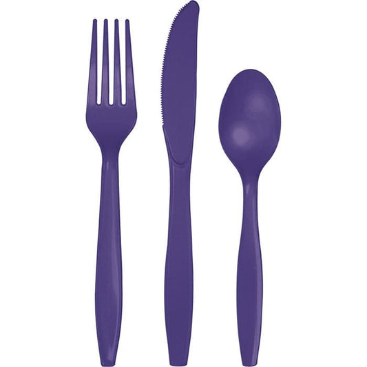 Purple Premium Plastic Combo Cutlery