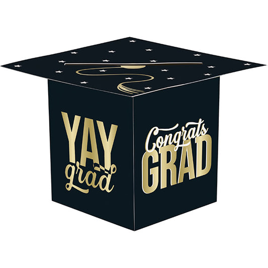 Classy Graduation "Yay Grad" Cap & Tassel Card Box