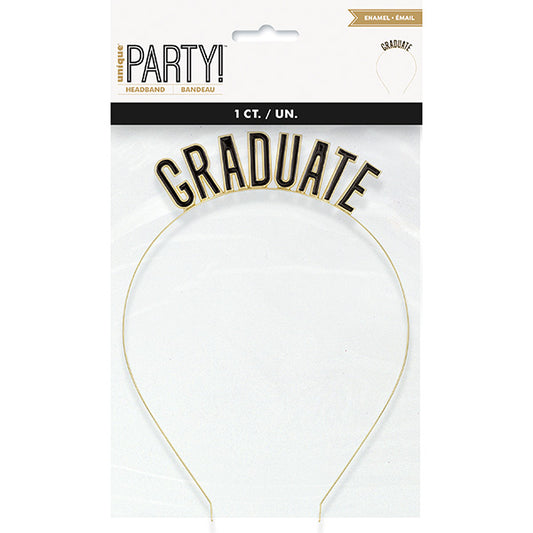 Black & Gold Enamel "Graduate" Headband