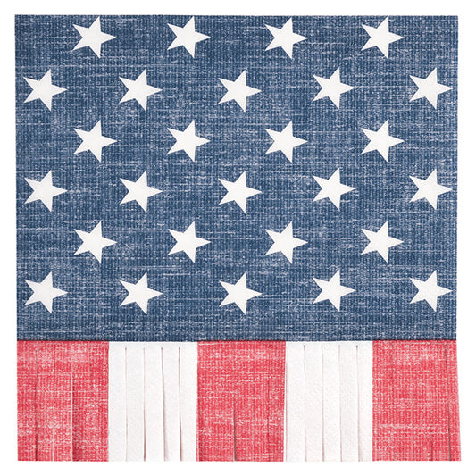 Classic Americana Fringe Luncheon Napkins 16ct