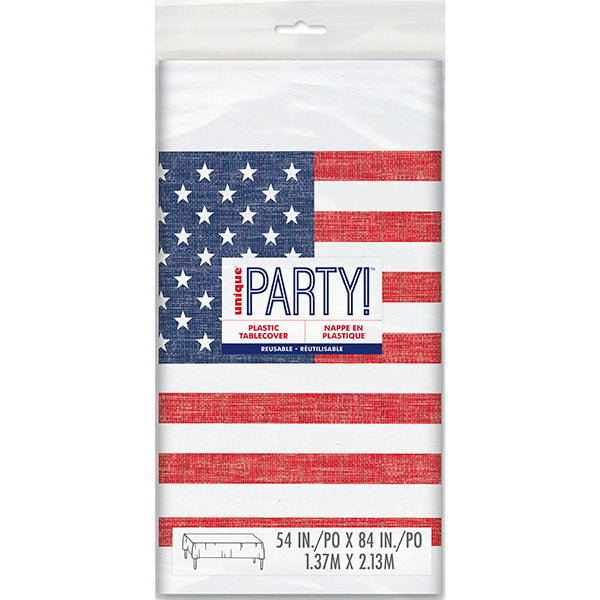 Classic Americana 54 x 84in Plastic Table Cover
