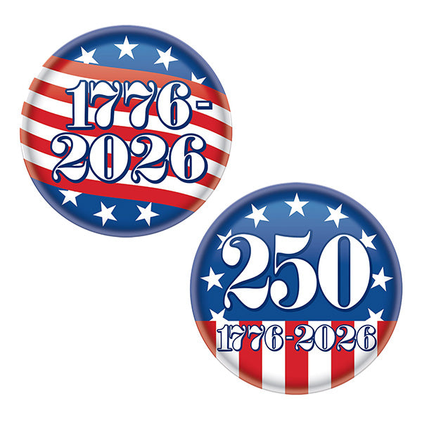 Semiquincentennial USA 250 Buttons 2ct