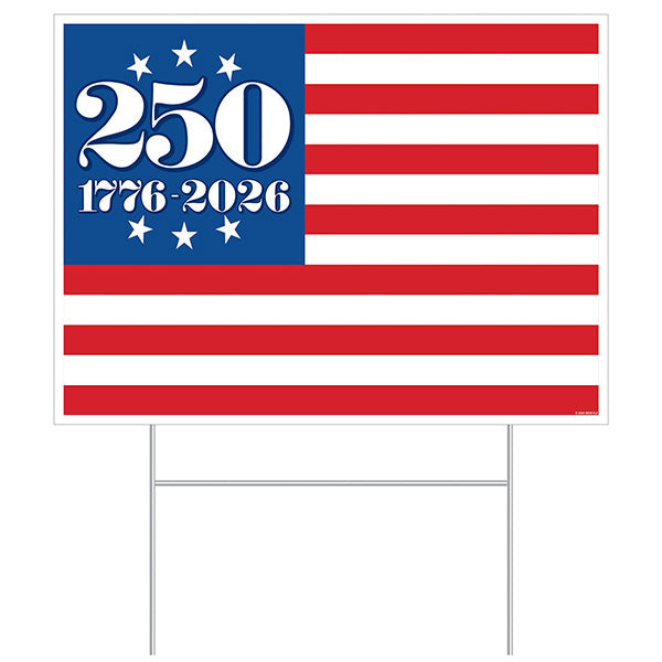 Semiquincentennial Flag USA 250 Plastic Yard Sign