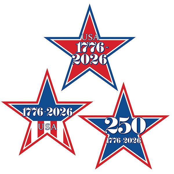 Semiquincentennial USA 250 Mini Star Cutouts 10ct