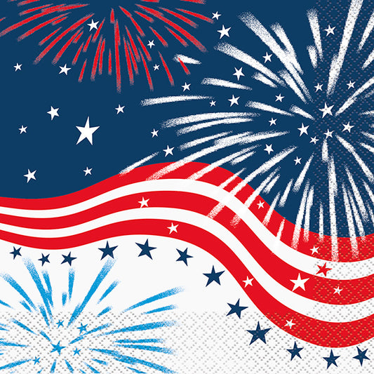 Fireworks 4th of July Luncheon Napkins 16ct