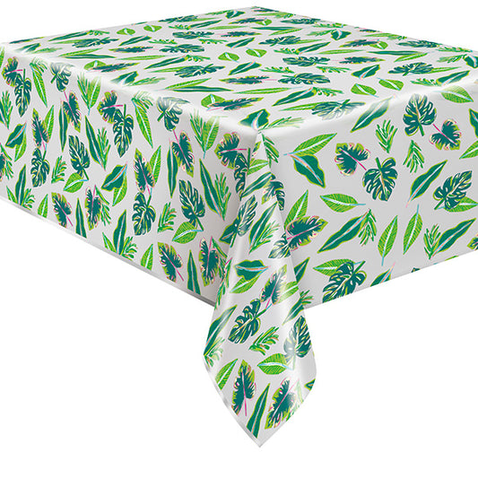 Tropical Leaves  54 x 84in Foil Table Cover
