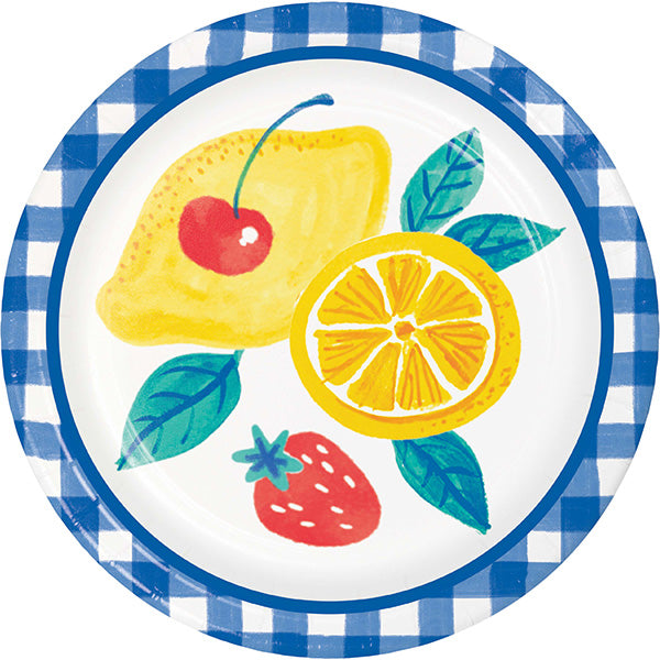 Fresh Fruit 9in Round Dinner Paper Plates 8ct