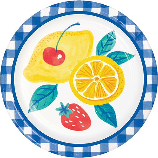 Fresh Fruit 9in Round Dinner Paper Plates 8ct