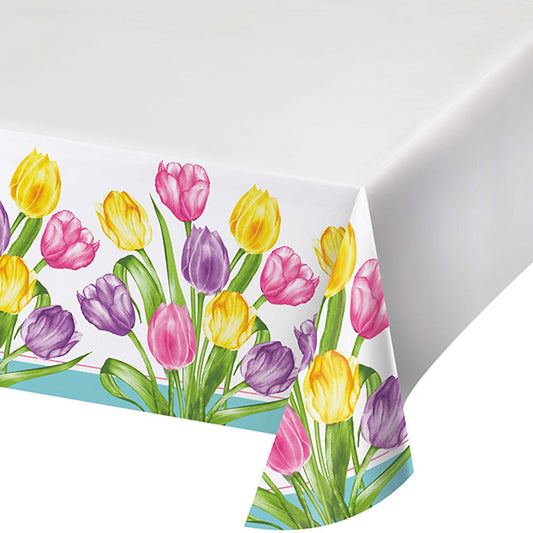 Trendy Tulips 54 x 96in Paper Table Cover