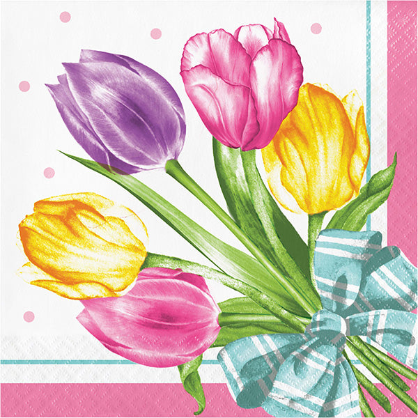 Trendy Tulips Luncheon Napkins 16ct