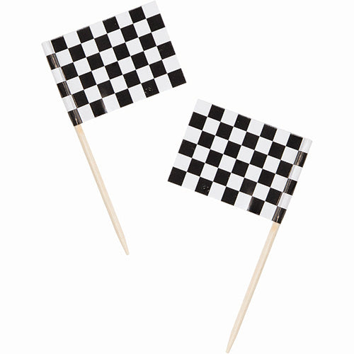 White Check Flag Pick 50ct