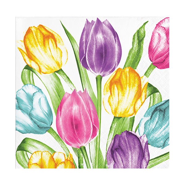 Trendy Tulips Beverage Napkins 16ct