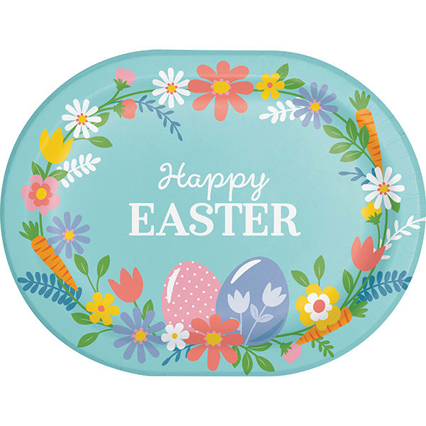 Easter Frills 9 x 12in Oval Paper Platters 8ct