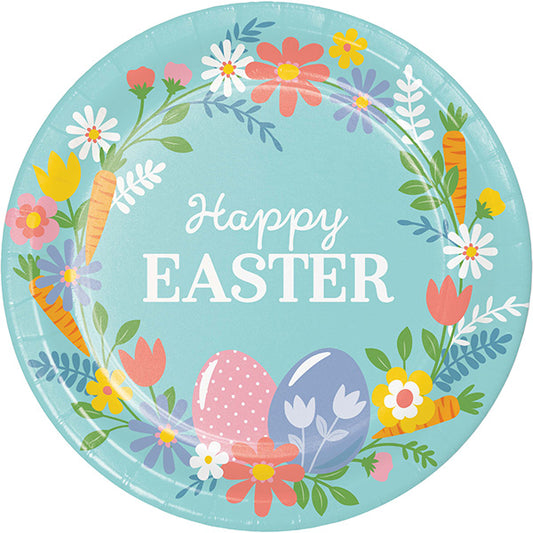 Easter Frills 9in Round Dinner Paper Plates 8ct