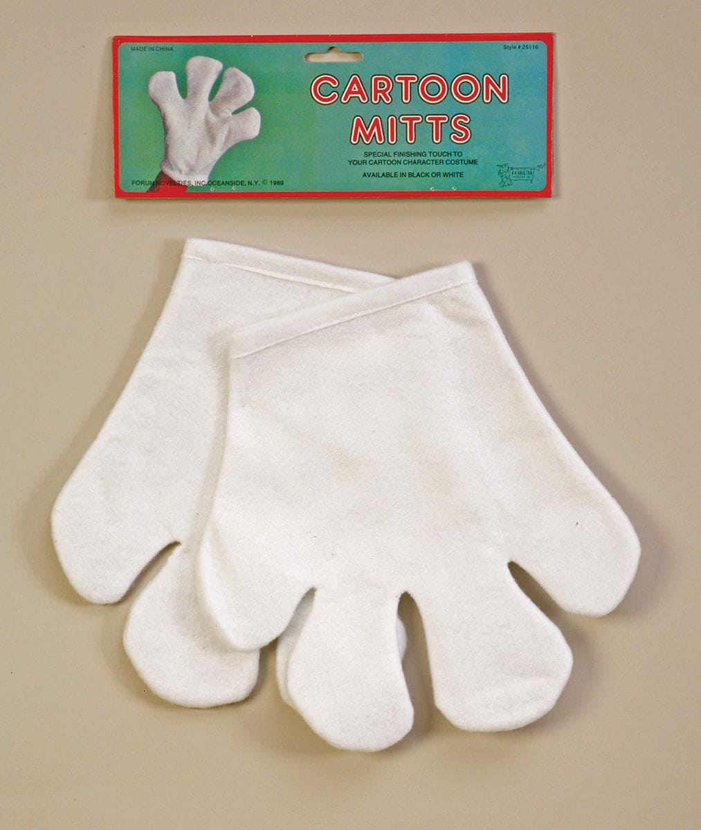 Cartoon Mitts White