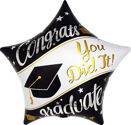Congrats Grad "You Did It" 18in Metallic Balloon