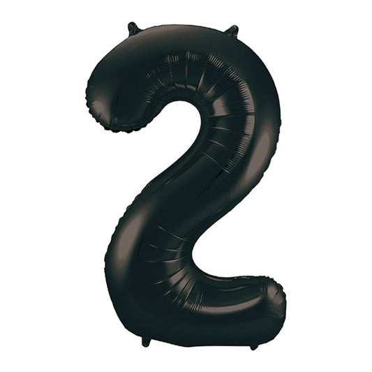 34in Number 2 Black Mylar Balloon