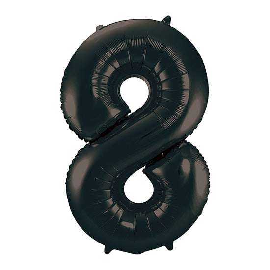 34in Number 8 Black Mylar Balloon