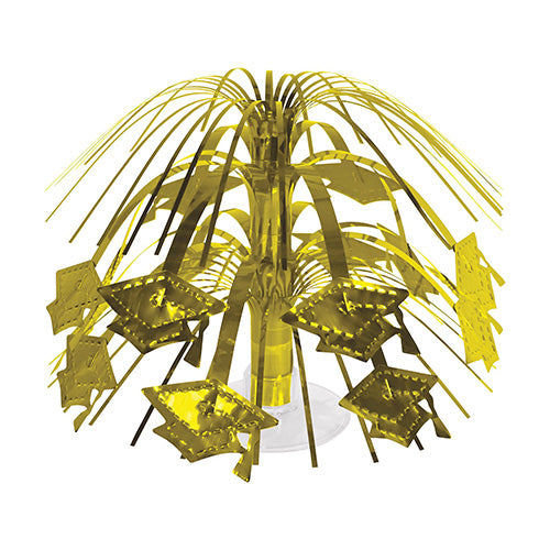 Grad Cap Mini Cascade Gold Centerpiece