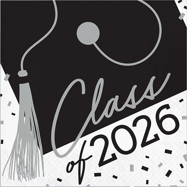 School Spirit White Class 2026 Luncheon Napkins 36ct