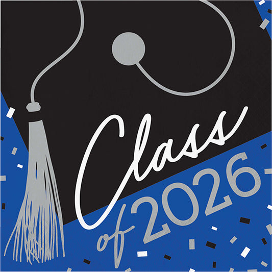 School Spirit Blue Class 2026 Luncheon Napkins 36ct