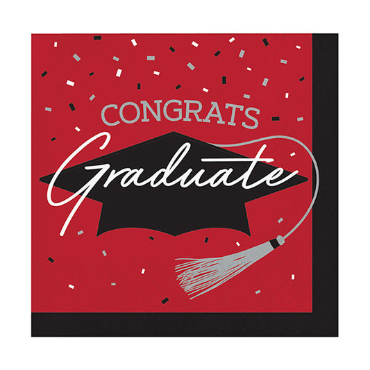 School Spirit Red Beverage Napkins 36ct
