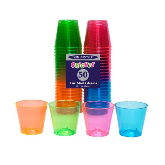 Neon Plastic Shot Glasses 1oz 50 ct