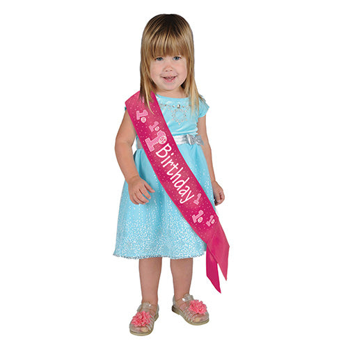 1st  Birthday Satin Sash Girl
