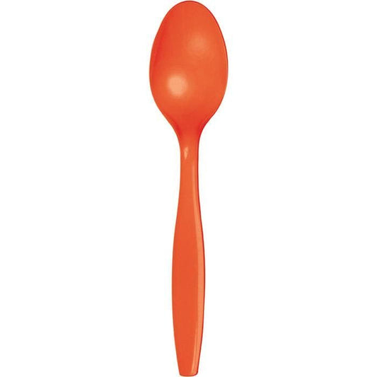 Premium Plastic Spoons - Sunkissed Orange