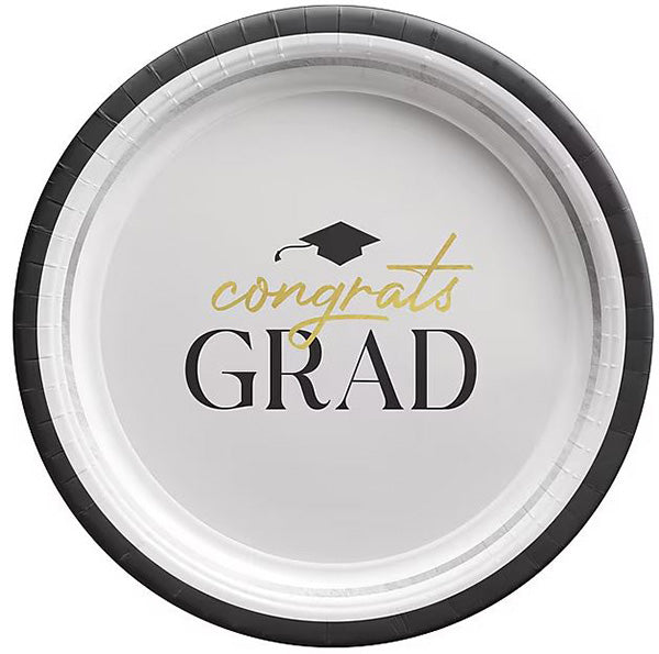Classic Grad 9in Round Dinner Paper Plates 8ct
