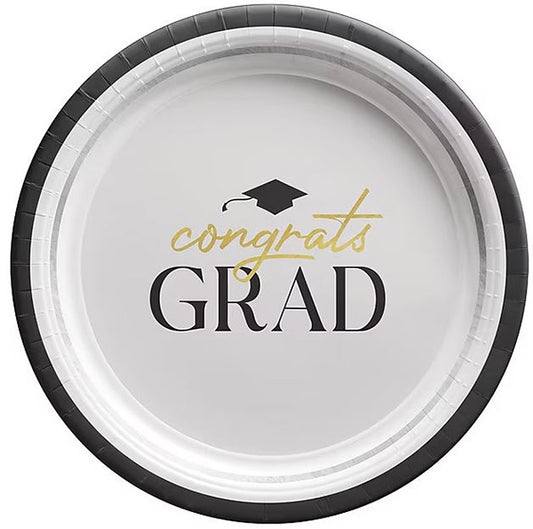 Classic Grad 9in Round Dinner Paper Plates 8ct