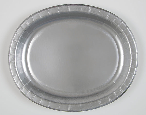 Silver Solid Oval Plates  8ct