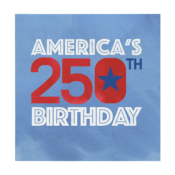 USA 250th Birthday Beverage Napkins 16ct