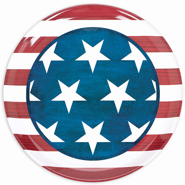 Patriotic Round Plastic 13 1/2in Platter