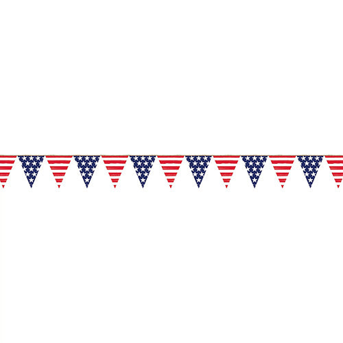 Stars and Stripes Plastic 12ft Pennant Banner