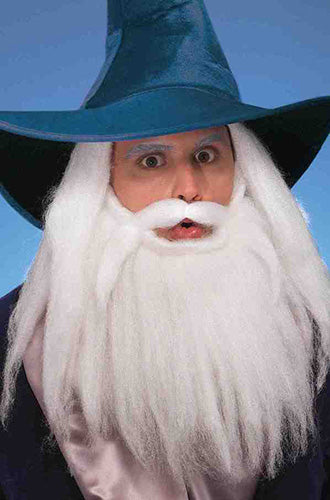 Beard and Moustache White 14in