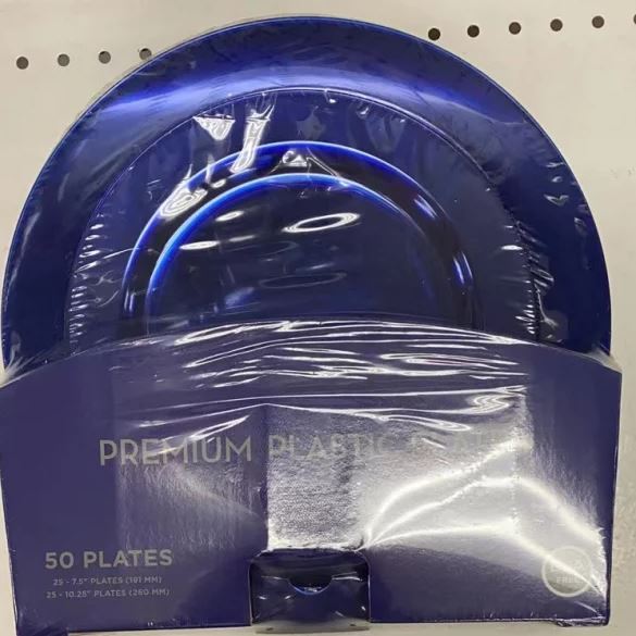Plastic Premium Plate set 25ct 7.5in and 10.25in 25 Royal Blue Total 50ct