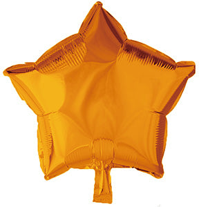 Orange Star Shaped 29in Metallic Balloon