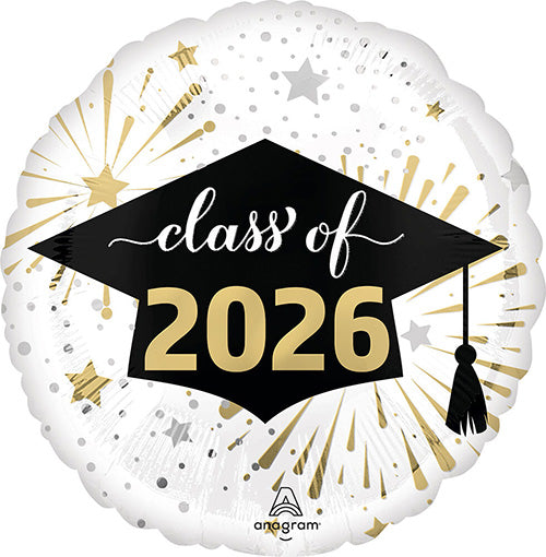 Class of 2026 Grad 17in Metallic Balloon