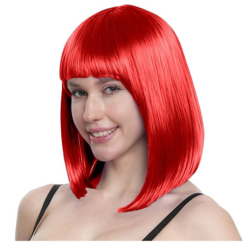 Long Bob Wig Red